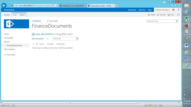 FinanceDocument on the left hand side